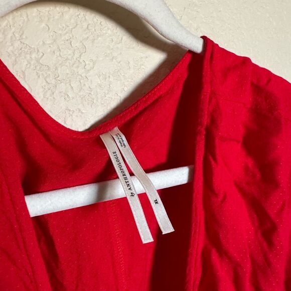 Anthropologie Cut Out Tie Front Cover up Maxi Dress Sz XL in Red - Picture 6 of 7